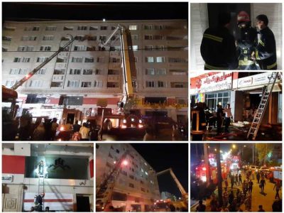 مهار آتش سوزی سنگین در فروشگاه لوله و اتصالات در شیراز