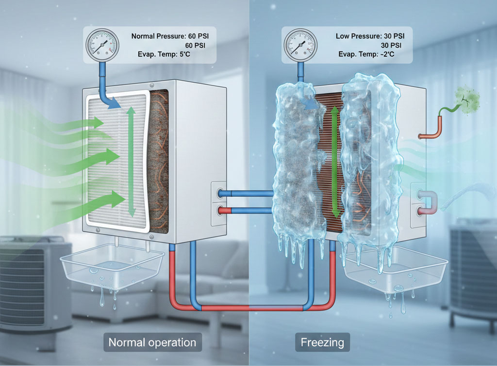 الکترونیکی | تعمیر مکانیسم یخ زدن کولر گازی